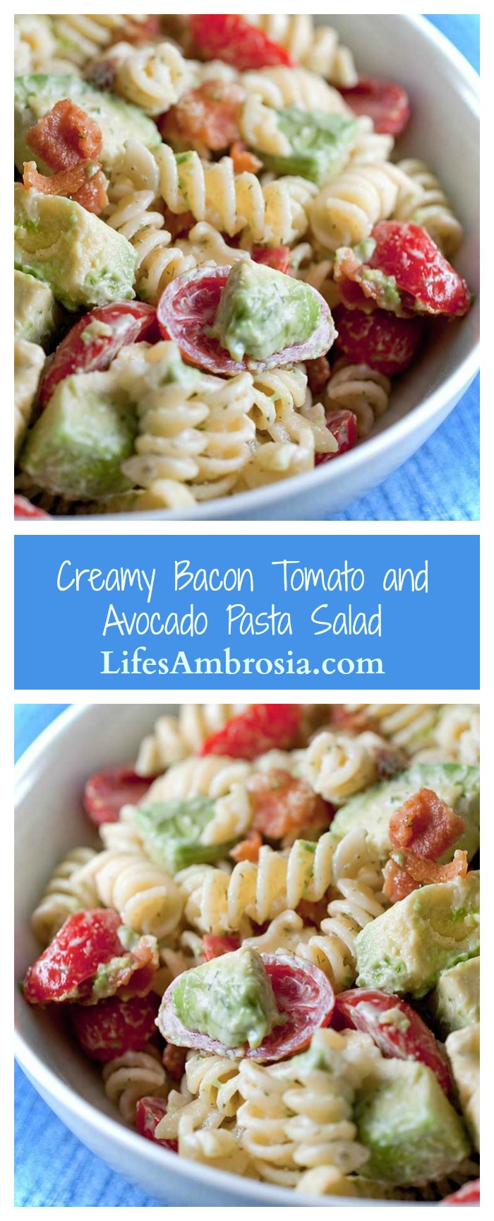 Bacon Tomato Avocado Pasta Salad Life's Ambrosia