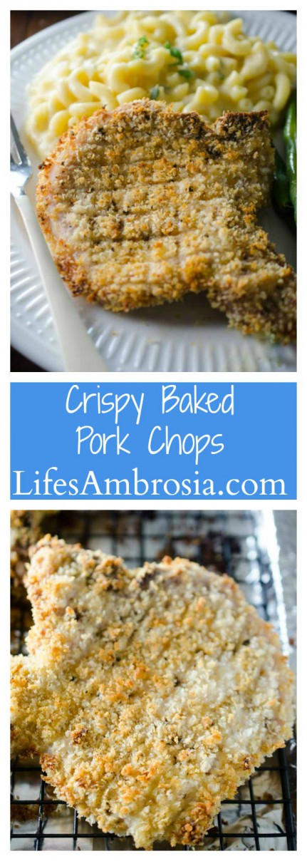 Crispy oven baked pork chops will be a hit with the whole family!
