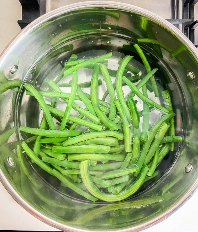 Green beans in salted water. 