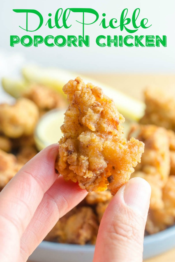 Popcorn chicken makes for an easy kid-friendly dinner. Bite sized fried chicken pieces, ready for dipping into your favorite dipping sauce! This bite-sized popcorn chicken recipe will be a hit with the whole family!