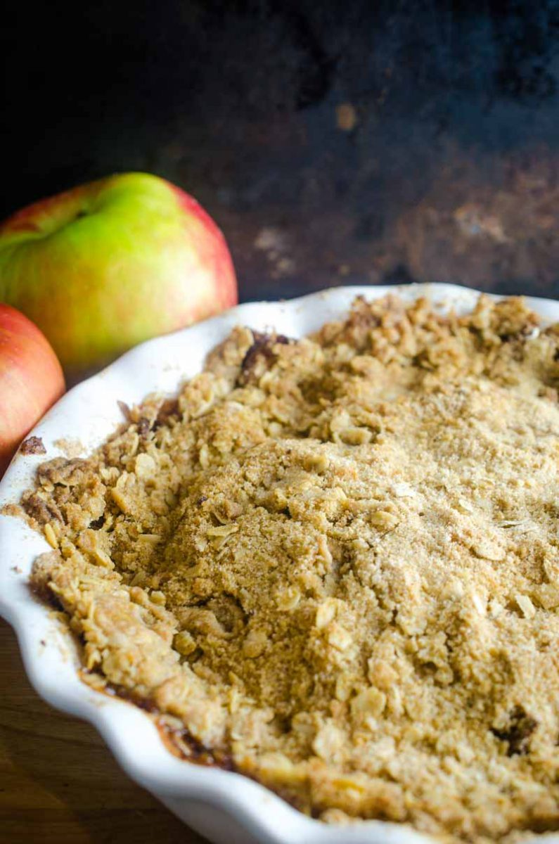 Easy Apple Crisp is the perfect fall dessert. Loaded with sweet apples and topped with a crumb topping. It's my favorite easy alternative to apple pie! 