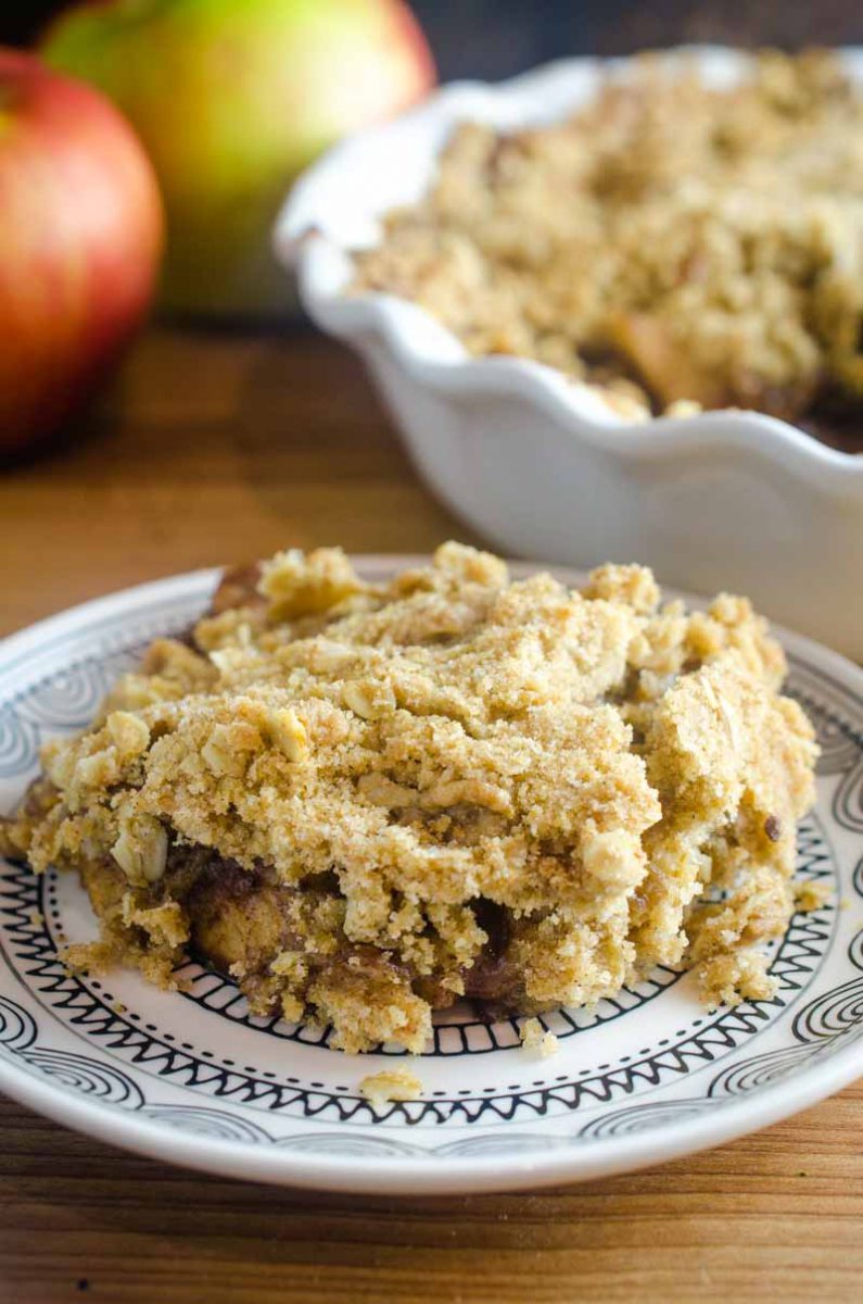 Easy Apple Crisp is the perfect fall dessert. Loaded with sweet apples and topped with a crumb topping. It's my favorite easy alternative to apple pie! 