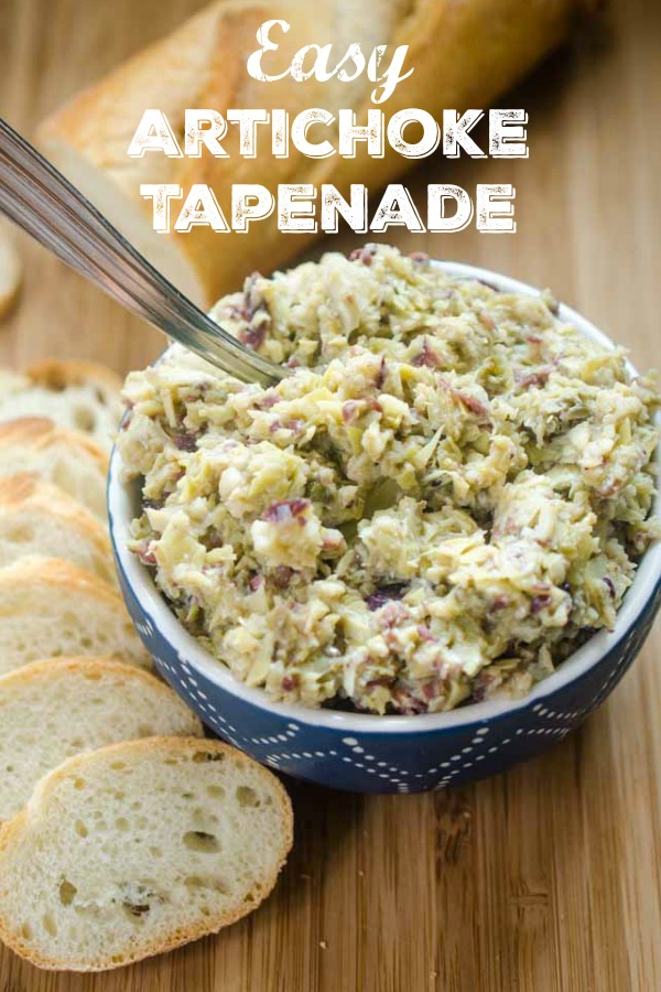 Easy Artichoke Tapenade is the perfect spread for breads, to add to sandwiches and is a must for cheese boards. Make it for your next party! 