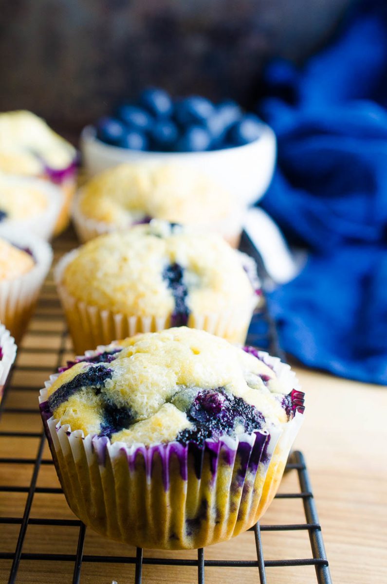 Easy blueberry muffins are a classic for a reason. Moist, tender and loaded with fresh blueberries. Great for breakfast or afternoon snacks. 