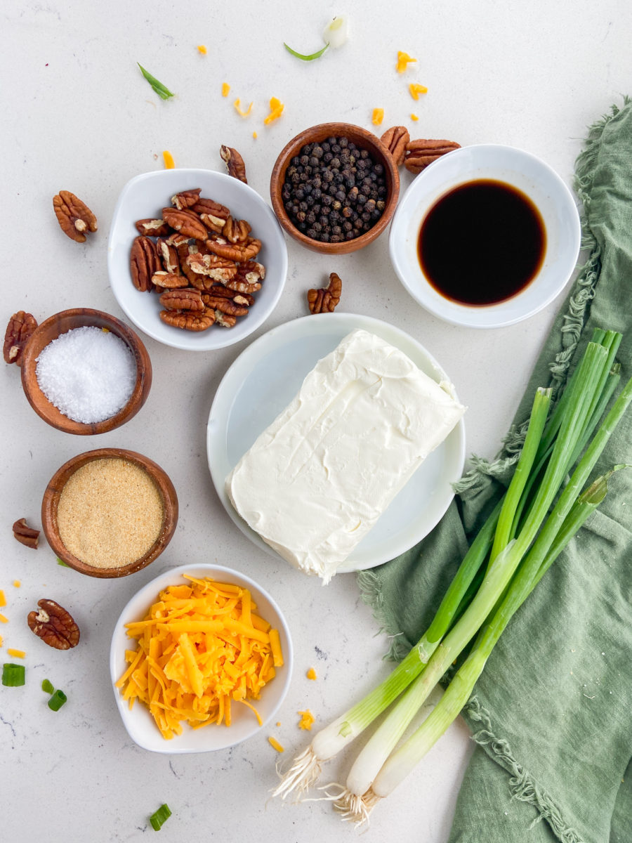 Cheese ball ingredients.