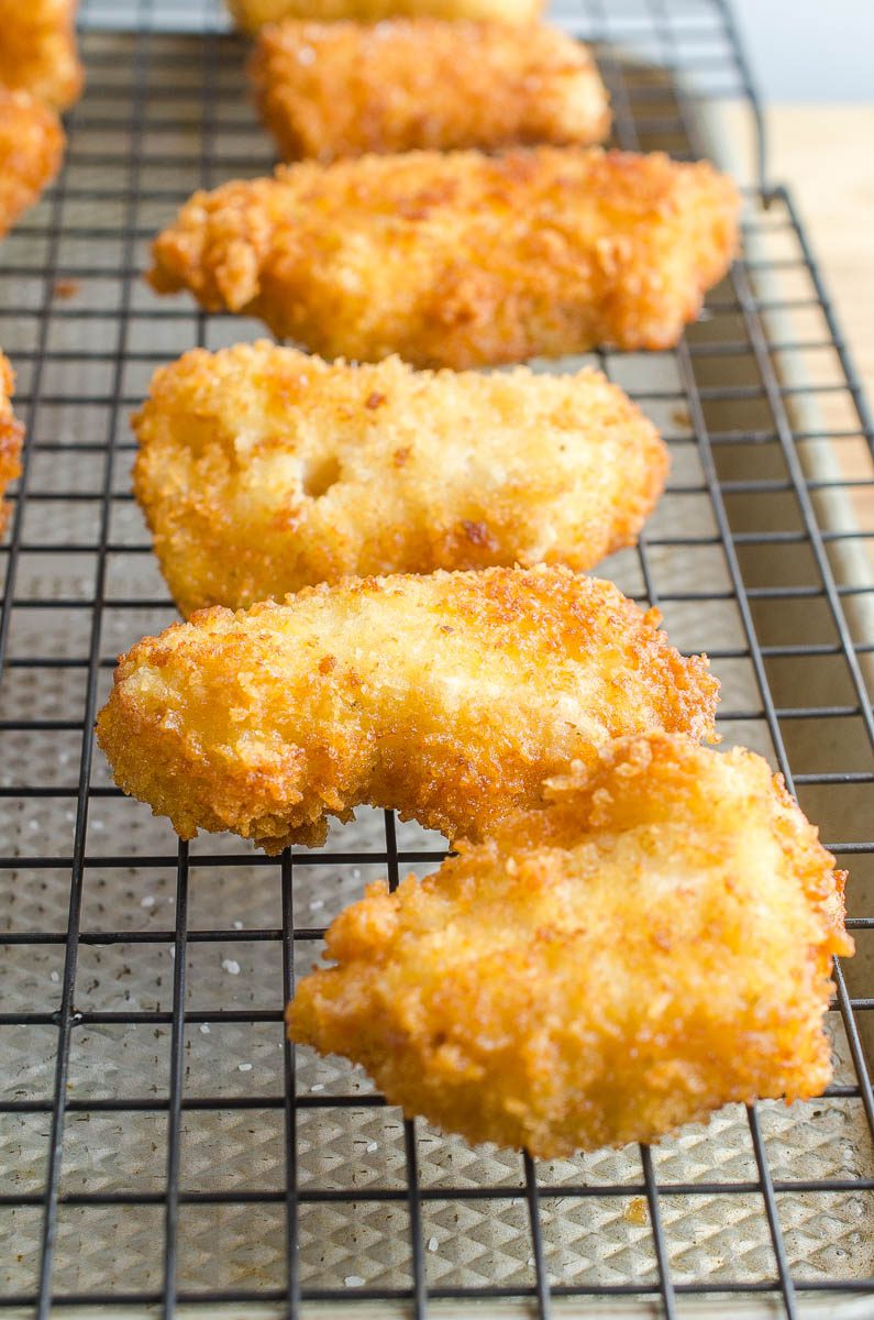 Fried Fish on a cooling rack 