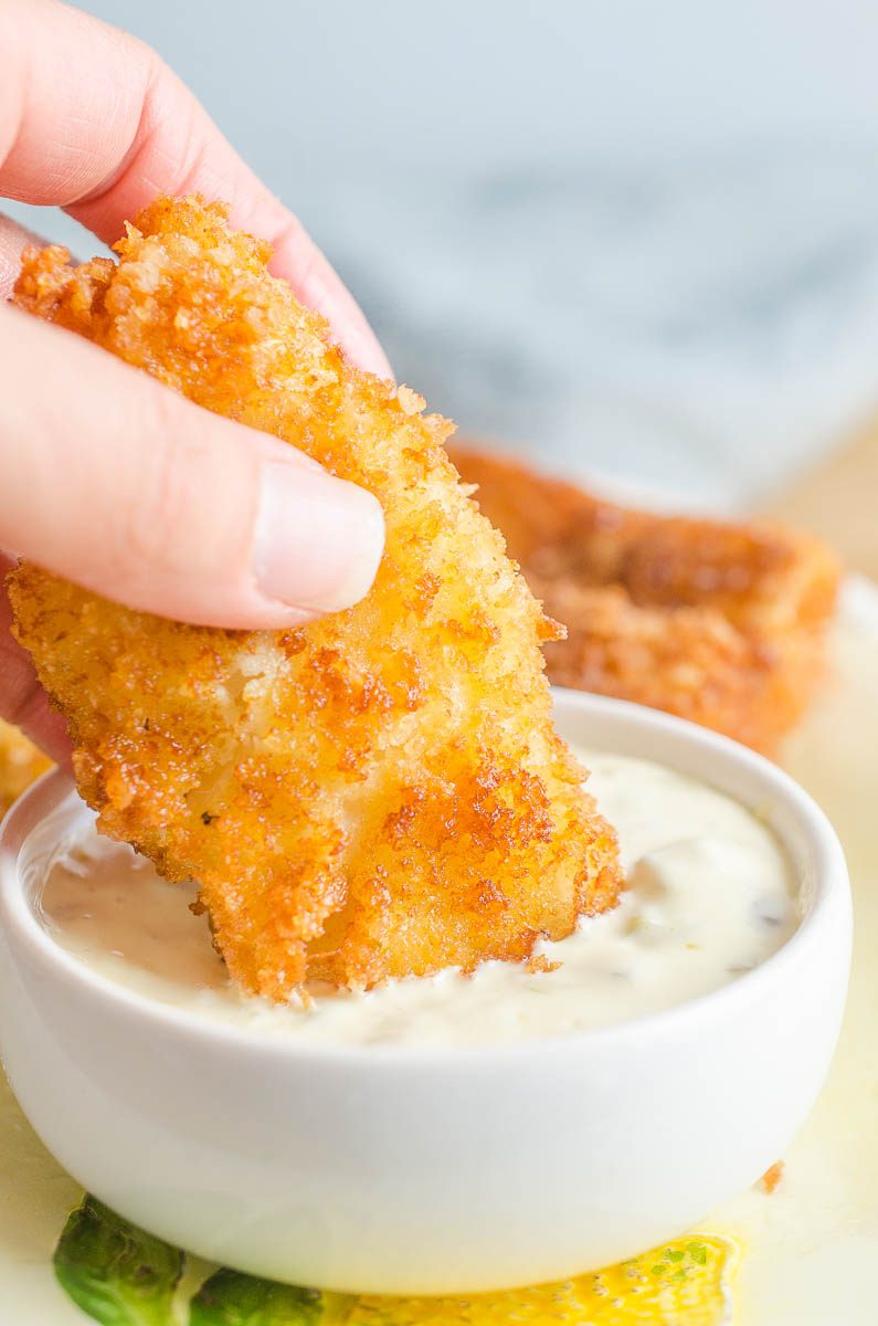 Fried Cod is our favorite fried fish. It's crispy on the outside and flaky on the inside. And it is perfect for dunking in homemade tartar sauce. 