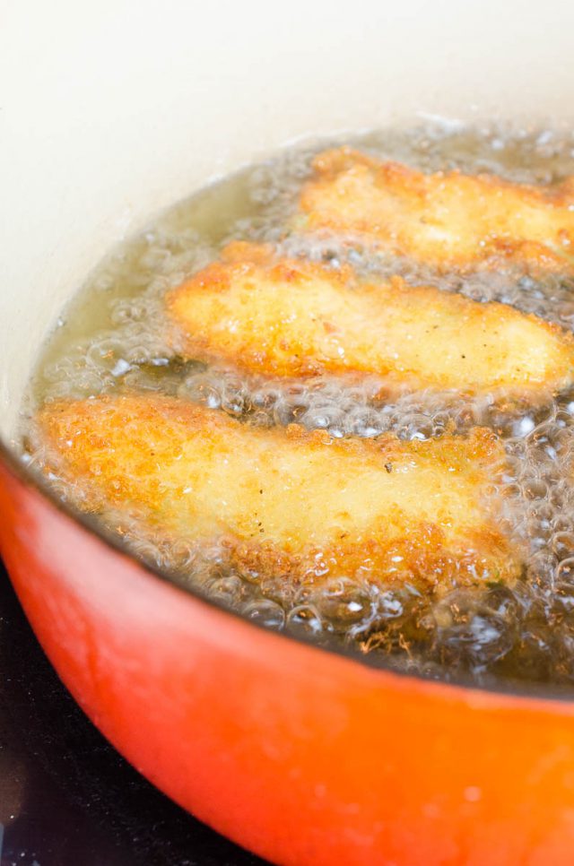 Frying jalapenos in a pan