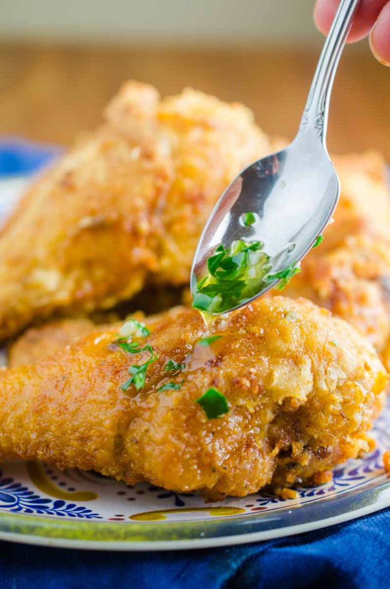 Dry rubbed with garlic and drizzled with garlic oil makes Garlic Fried Chicken a hit with all garlic lovers. It's crispy, succulent and perfectly garlicky. 