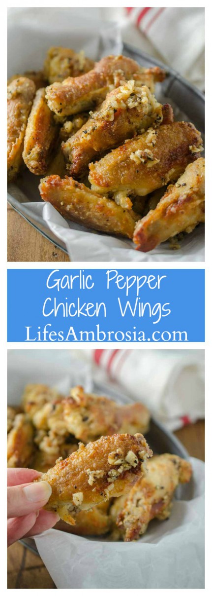 Garlic Pepper Chicken Wings are crispy, garlicky, peppery and oh so addictive. 