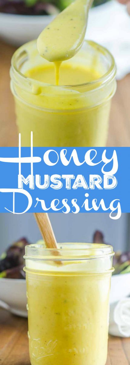 Sweet and tangy Honey Mustard Dressing is great to drizzle over your favorite salad or to use as a dip for chicken and fries. 