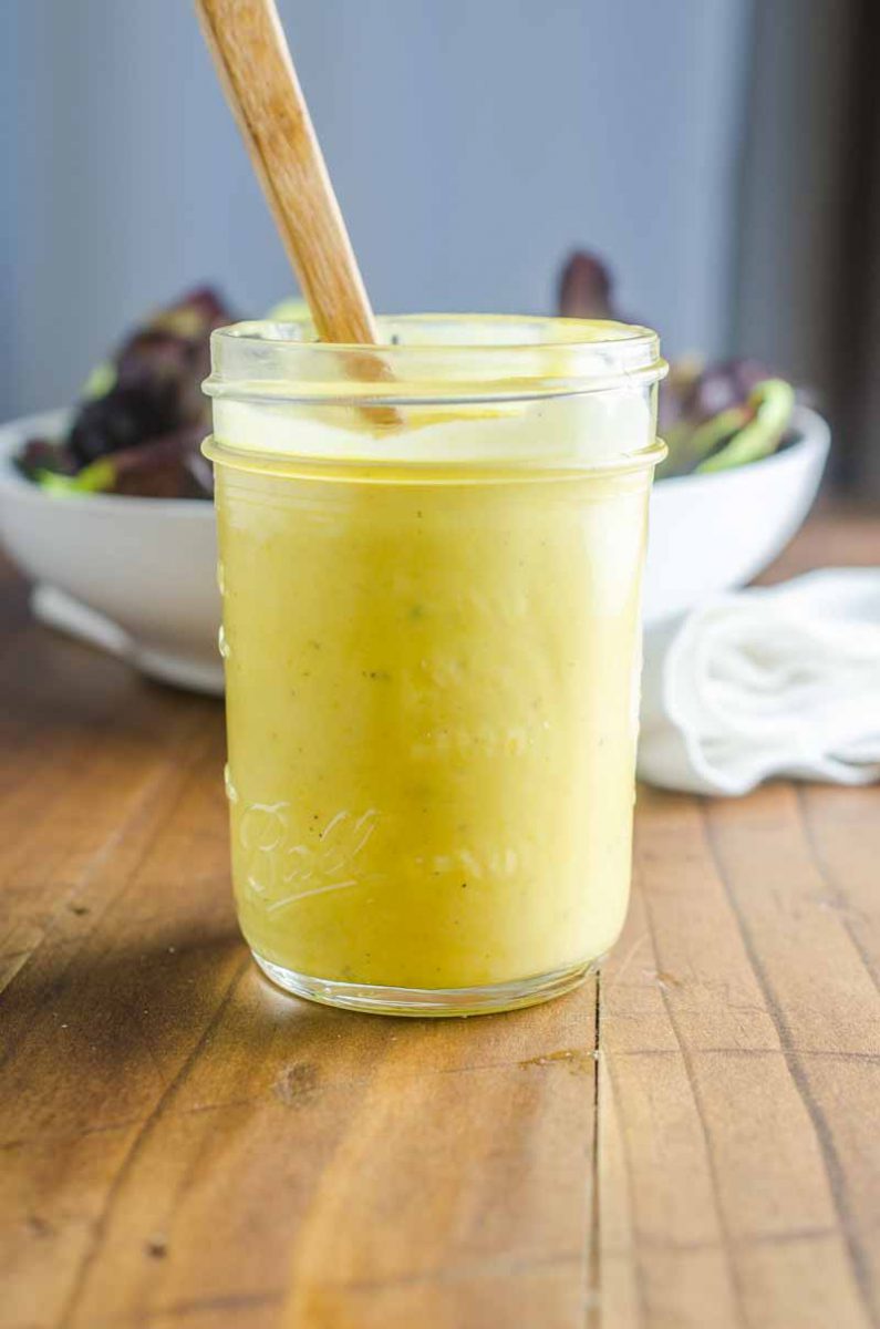 Sweet and tangy Honey Mustard Dressing is great to drizzle over your favorite salad or to use as a dip for chicken and fries. 