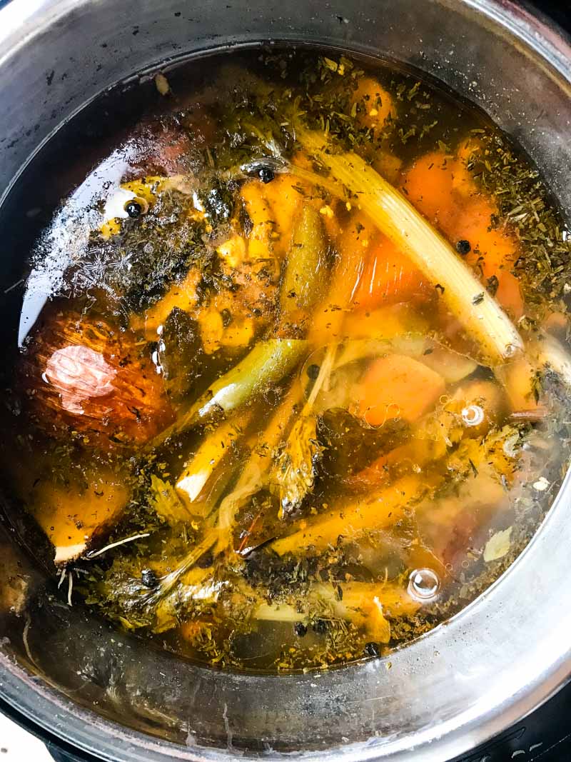 Finished Instant Pot Chicken Stock 