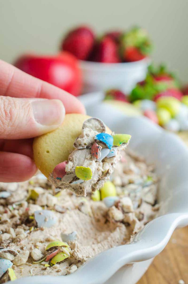 Malted Robin Egg Cheesecake Dip is a delectable no bake dessert perfect for all of your Easter celebrations. With only six ingredients it's a breeze to make. 