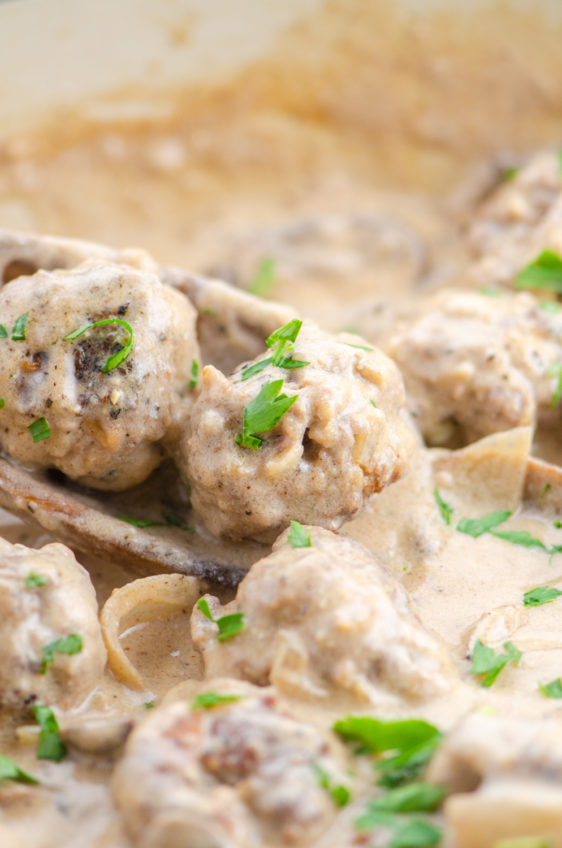 Meatballs in Mushroom Cream Sauce Life's Ambrosia