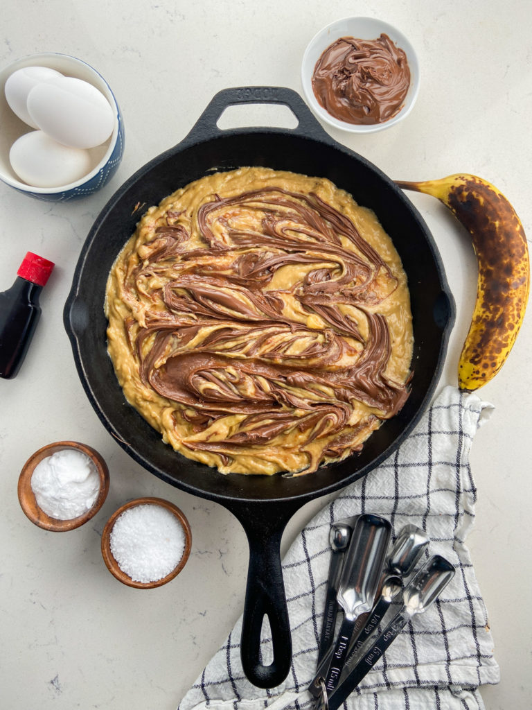 Skillet Nutella Banana Bread