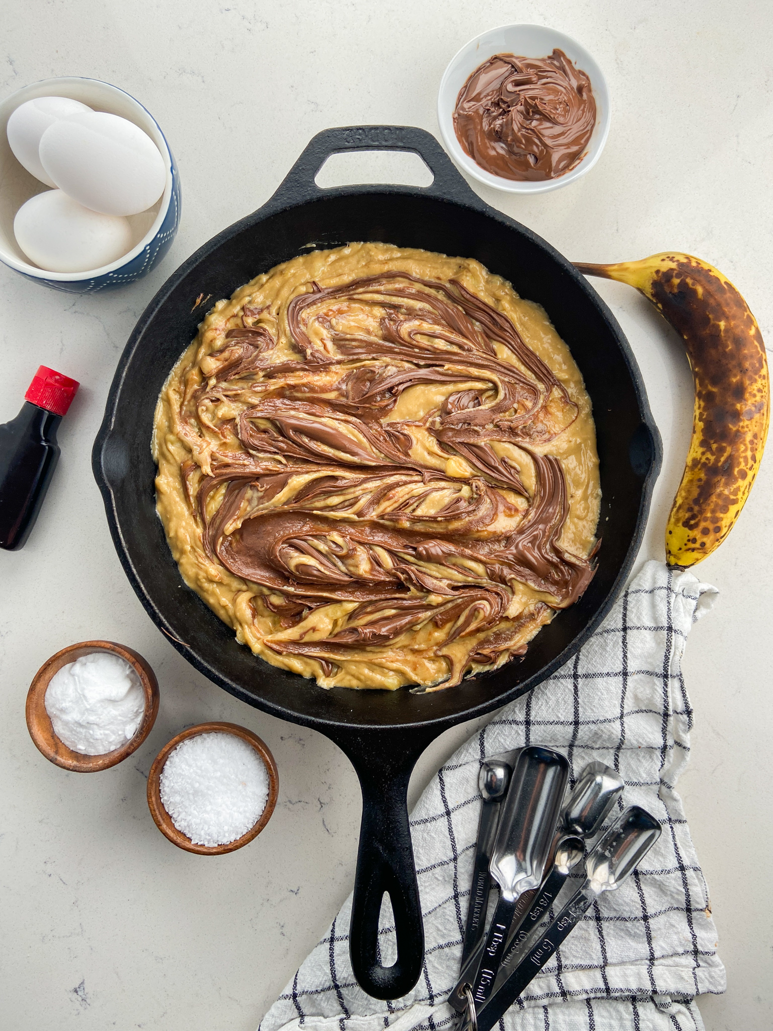 Skillet Nutella Banana Bread
