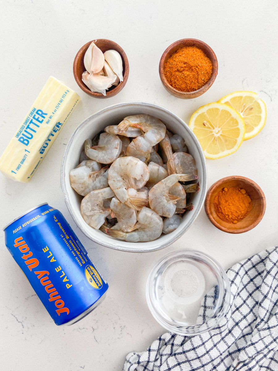 Old Bay Steamed Shrimp ingredients. 