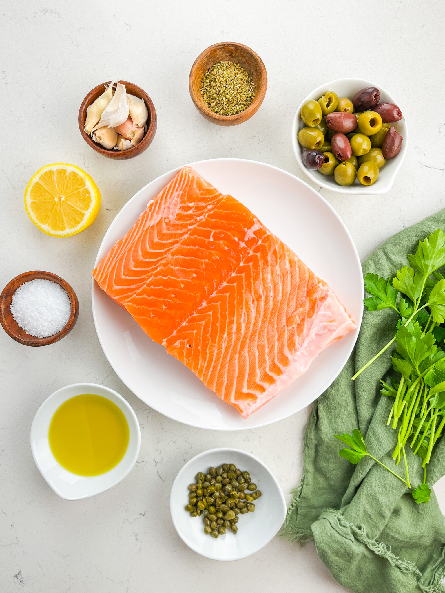 Oven Roasted Salmon with Olives - Life's Ambrosia