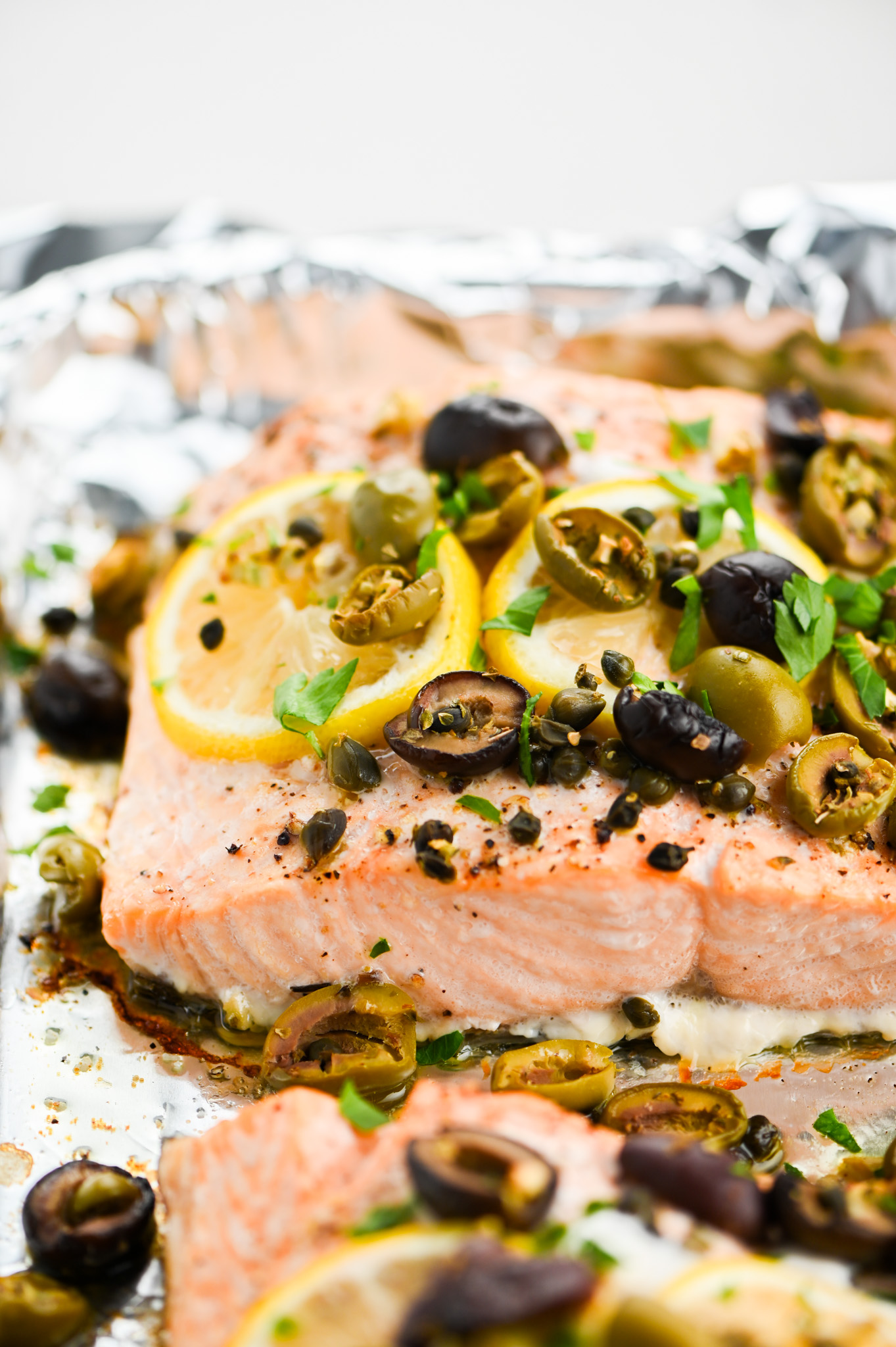 Oven Roasted Salmon with Olives - Life's Ambrosia