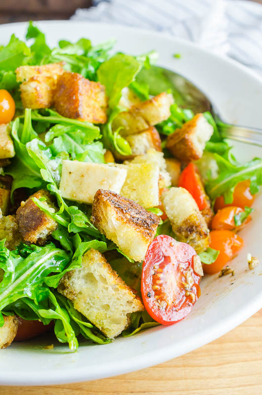 Easy panzanella salad is a hearty rustic salad perfect for summer!