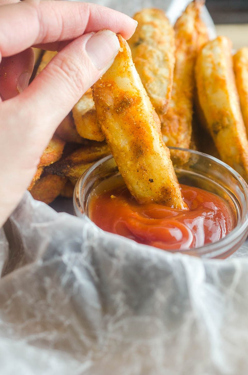 Potato wedges, or Jo Jo Potatoes as I like to call them, are perfectly seasoned and baked until golden.  Crispy on the outside and fluffy on the inside. They will be a hit with your whole family. 