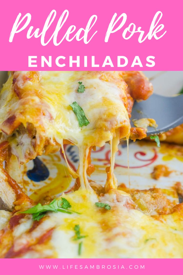 Pulled Pork Enchiladas Homemade Enchilada Sauce Life's Ambrosia