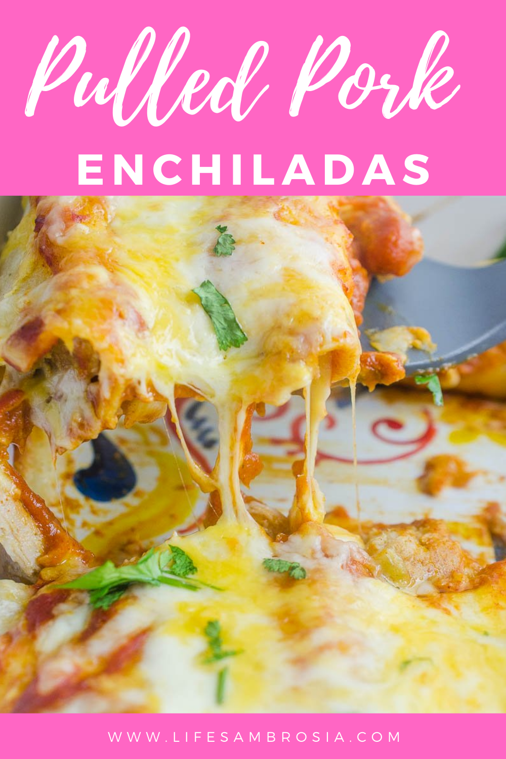 Pulled Pork Enchiladas Homemade Enchilada Sauce Life's Ambrosia