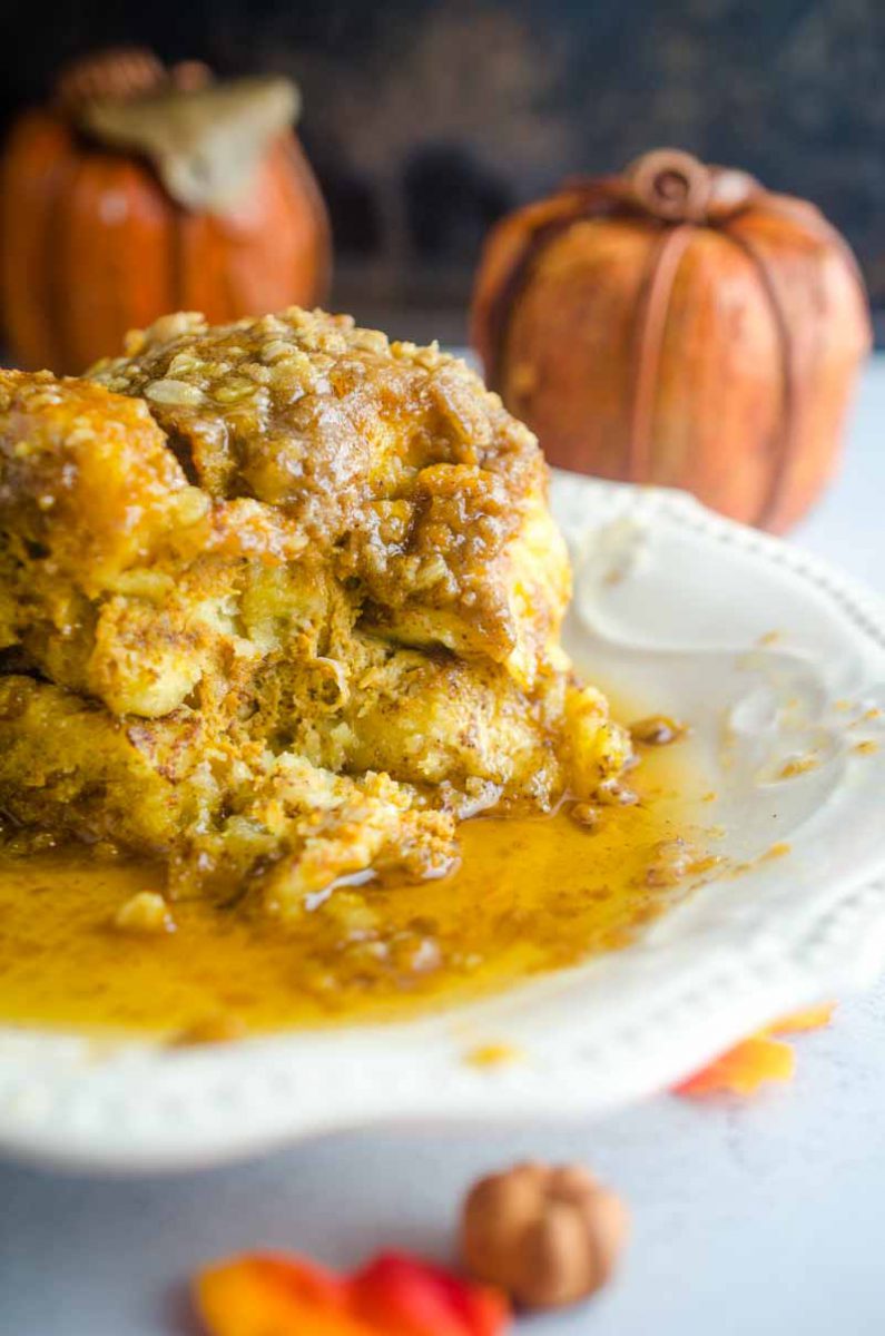 This Pumpkin French Toast Casserole just screams fall Sunday morning. The use of prepackaged cinnamon rolls makes it a snap to put together too! 