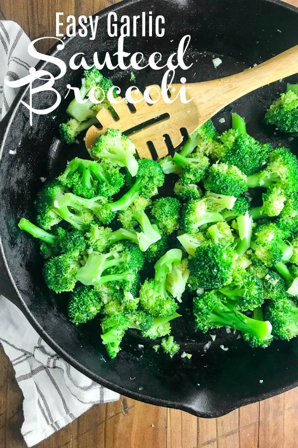 Quick and easy sautéed broccoli is the perfect weeknight side dish. Broccoli so flavorful and tender, even the kiddos will ask for more! #broccoli #vegetarian #vegan #glutenfree #sidedish #vegetables