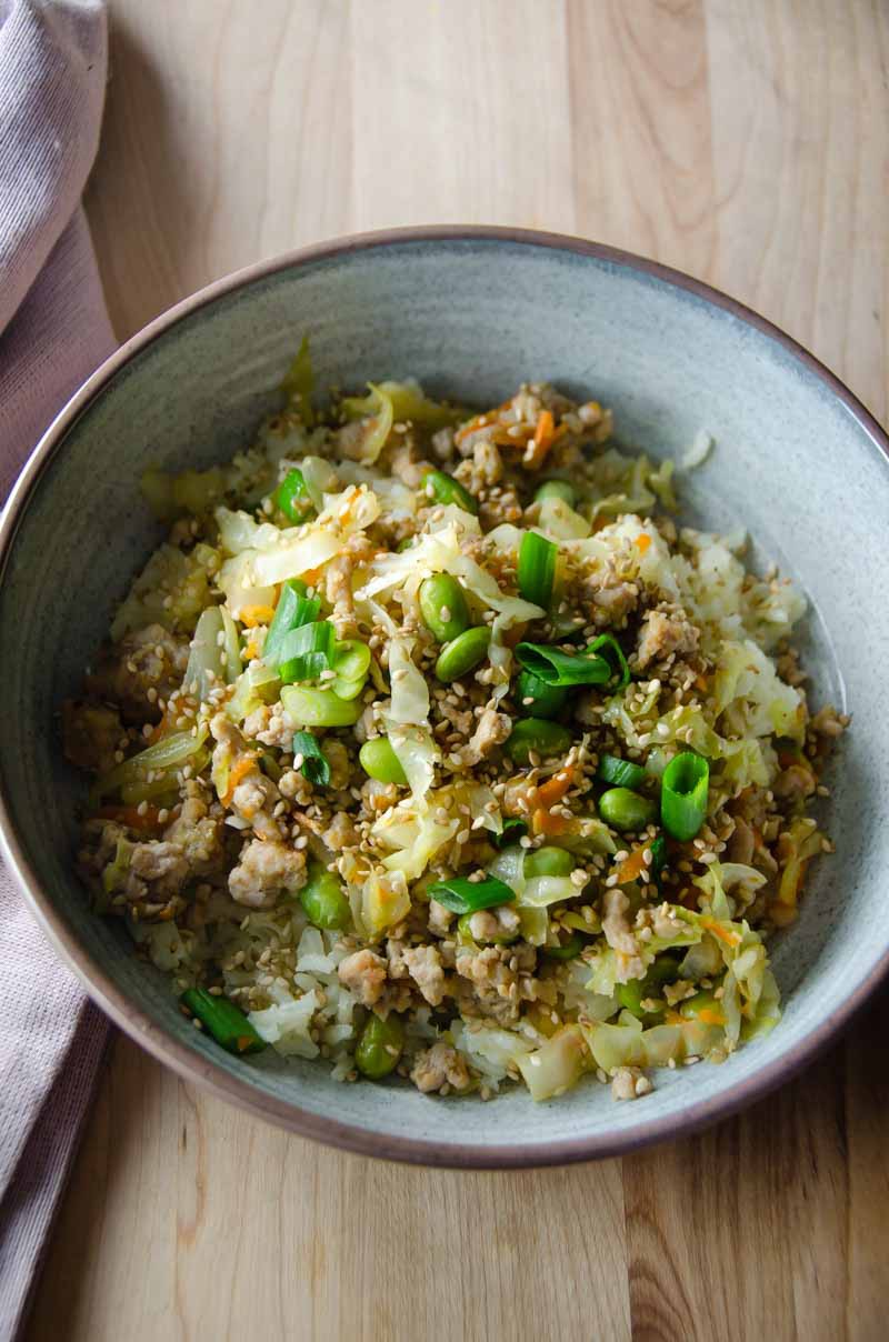 Sesame Pork Stir Fry is a quick and easy weeknight meal loaded with ground pork and veggies. 
