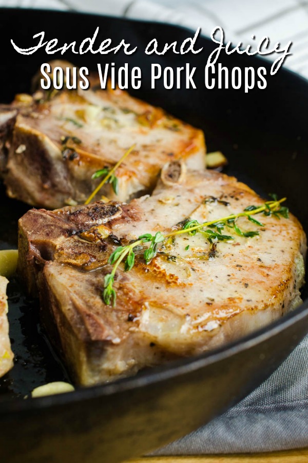 Want to learn how to make Sous Vide Pork Chops? This easy to follow recipe yields juicy, flavorful pork chops that the whole family will love. #porkchops #sousvide #pork #dinner #maindish #sousvidecooking