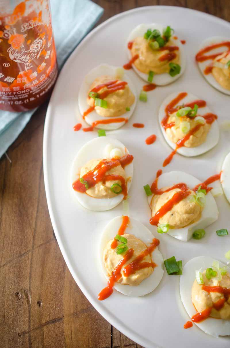 Sriracha Deviled Eggs. The classic recipe gets a kick from some spicy sriracha. It is the best way to use up leftover Easter eggs