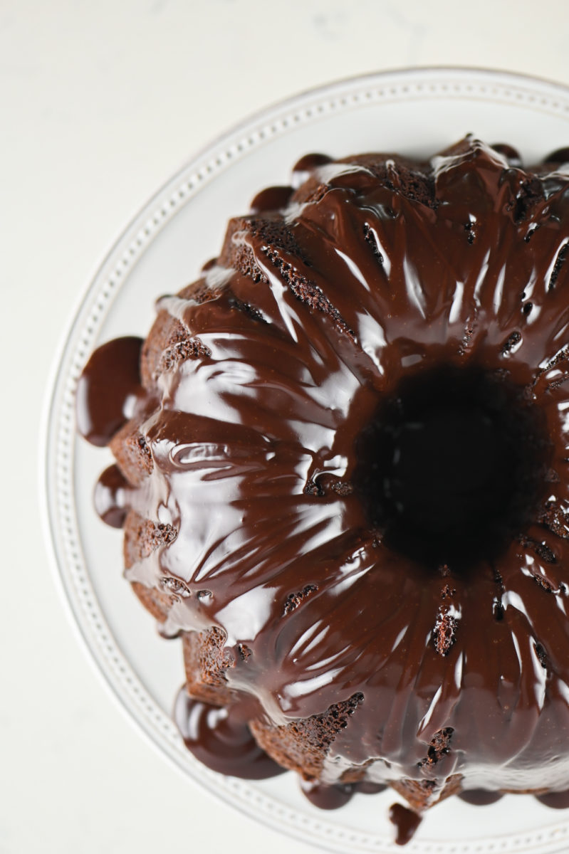 Easy Triple Chocolate Bundt Cake - the hungry bluebird