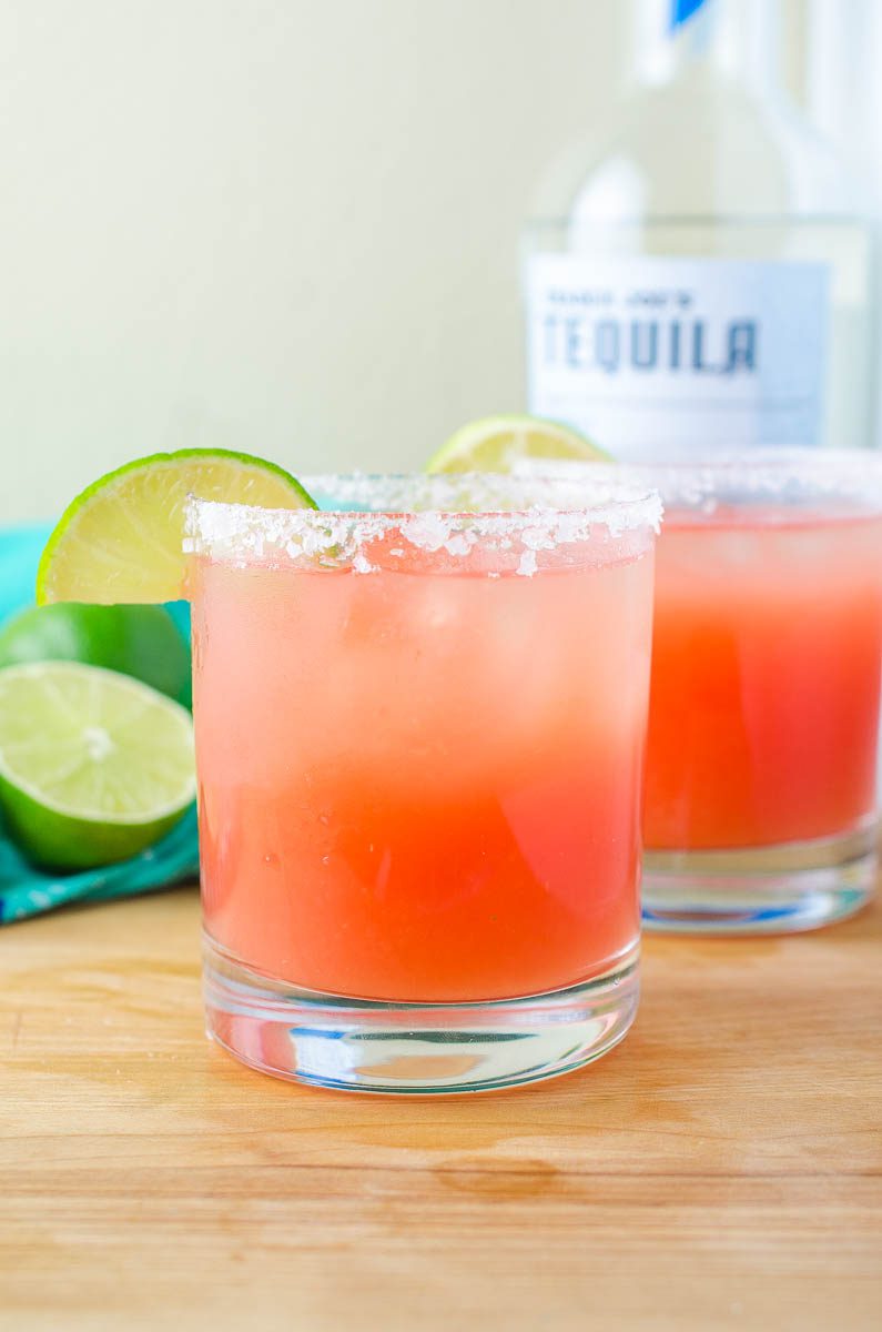 Simply refreshing Watermelon Margaritas will be your go to way to cool down this summer! And you only need 3 ingredients to make them! 