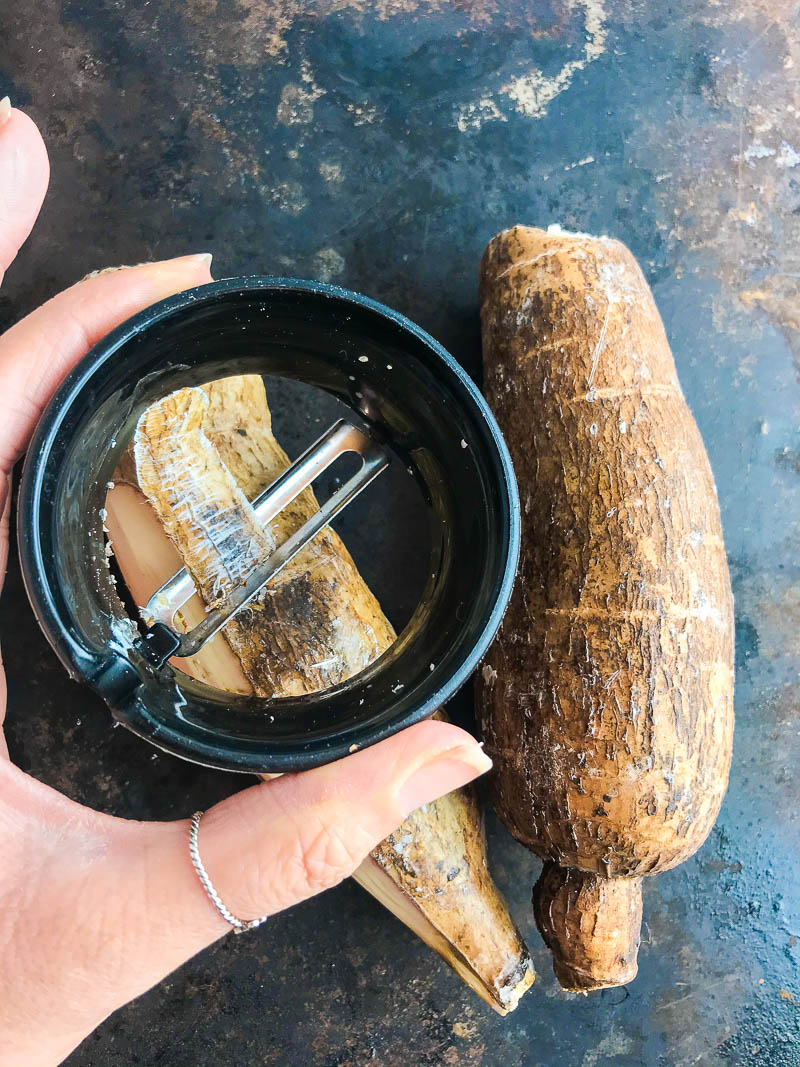 How to peel yuca root 